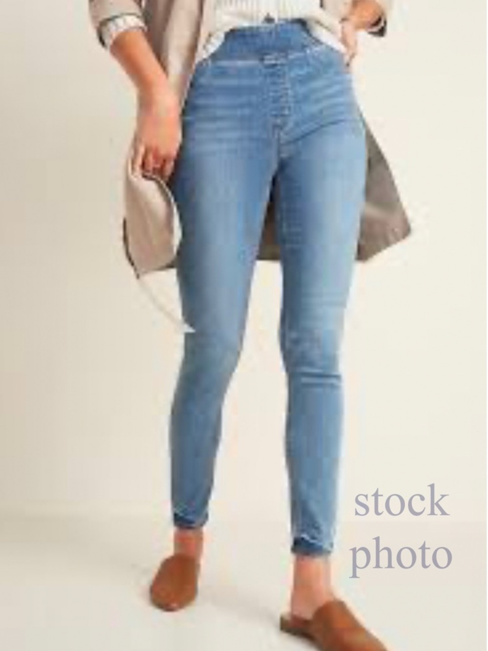 Old Navy Mid-Rise ROCKSTAR Super Skinny Pull-On Denim Jean Jeggings ~ 4 Short